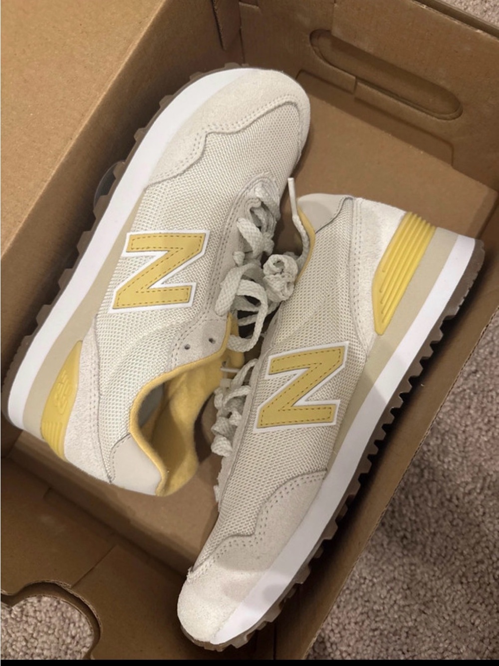 New Balance Cream and Yellow Women's Retro Runner Sneakers
